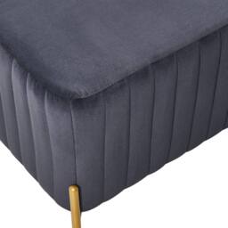 Wyld and Coco Velvet Bench Black Upholstery with Gold Metal Legs 91 x 47 cm - thumbnail 5