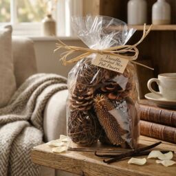 Orsina Vanilla Scented Pot Pourri - 200g, Decorative Dried Flower Mix Infused With Sweet Vanilla Fragrance in Brown - thumbnail 2