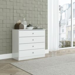 Seconique Denver 4 Drawer Chest in White - thumbnail 1