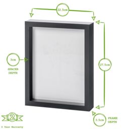 "Nicola Spring 3D Box Photo Frame - 8 x 10"" in Grey" - thumbnail 4