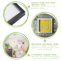 "Nicola Spring 3D Box Photo Frame - 8 x 10"" in Grey" - thumbnail 2