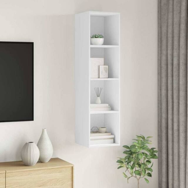 Berkfield Home Practical Wall-mounted TV Cabinet White 37x37x142.5 cm Engineered Wood - image 1