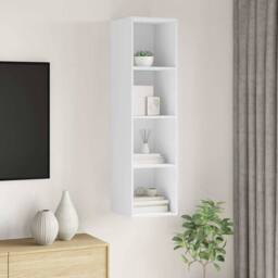 Berkfield Home Practical Wall-mounted TV Cabinet White 37x37x142.5 cm Engineered Wood - thumbnail 1