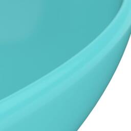 Berkfield Home Luxury Basin Oval-shaped Matt Light Green 40x33 cm Ceramic in Aqua - thumbnail 5