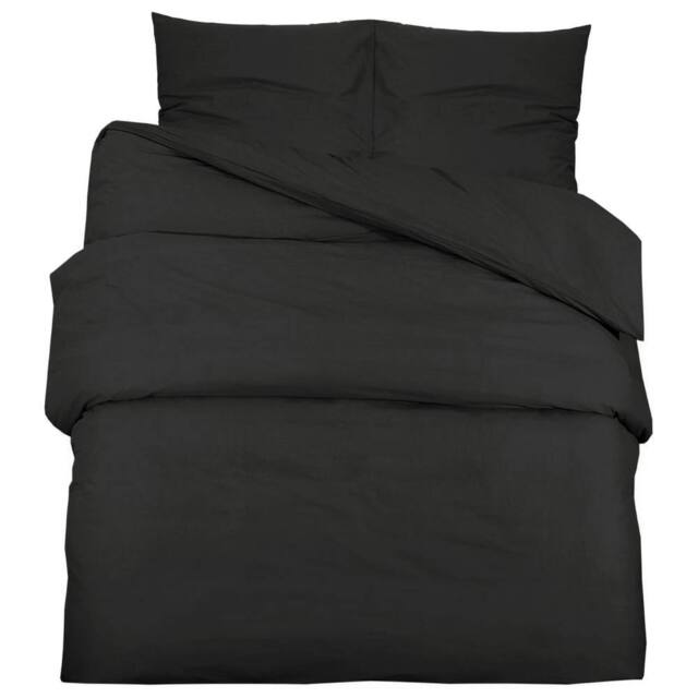 Berkfield Home Duvet Cover Set Black 240x220 cm Light-weight Microfiber - image 1