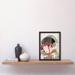 Artery8 Utamaro Kitagawa Framed Wall Art Print Woman Dancer With Fan in Green - Size: A4 - thumbnail 2