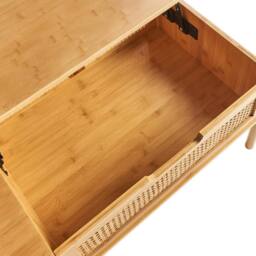 Wyld and Coco Bamboo and Rattan Lift-Top Coffee Table 99 x 48 cm with Storage in Natural - thumbnail 8