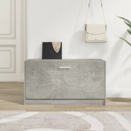 Berkfield Home Shoe Bench Concrete Grey 80x24x45 cm Engineered Wood - Size: 80 x 24 x 45 cm