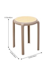 Living and Home 6 PCS Minimalist Plastic Backless Stacking Stool in Light Brown - thumbnail 6