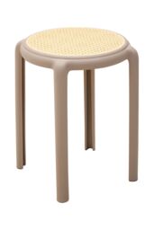 Living and Home 6 PCS Minimalist Plastic Backless Stacking Stool in Light Brown - thumbnail 5