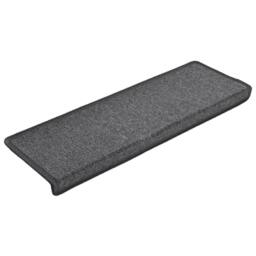 Berkfield Home Carpet Stair Treads 15 pcs 65x21x4 cm Dark Grey - Size: Medium - thumbnail 3
