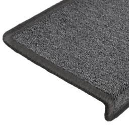 Berkfield Home Carpet Stair Treads 15 pcs 65x21x4 cm Dark Grey - Size: Medium - thumbnail 6