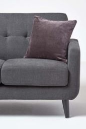 Homescapes Set of 2 Velvet Cushion Covers in Dark Grey - Size: 40 cm x 40 cm - thumbnail 4