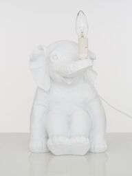 Orsina Quirky Gold Elephant Table Lamp, Handcrafted Decorative Animal Lamp With Intricate Texture, Playful Lighting in White - thumbnail 5