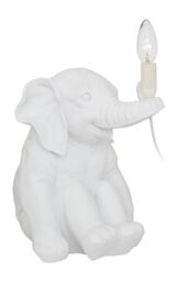 Orsina Quirky Gold Elephant Table Lamp, Handcrafted Decorative Animal Lamp With Intricate Texture, Playful Lighting in White