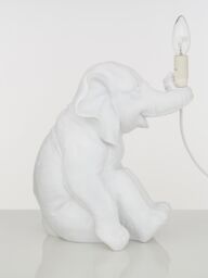 Orsina Quirky Gold Elephant Table Lamp, Handcrafted Decorative Animal Lamp With Intricate Texture, Playful Lighting in White - thumbnail 3