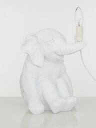 Orsina Quirky Gold Elephant Table Lamp, Handcrafted Decorative Animal Lamp With Intricate Texture, Playful Lighting in White - thumbnail 4