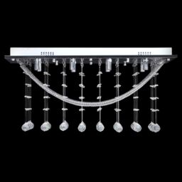 Berkfield Home White Ceiling Lamp with Glittering Glass Crystal Beads 8 x G9 29 cm in Silver - thumbnail 3