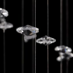 Berkfield Home White Ceiling Lamp with Glittering Glass Crystal Beads 8 x G9 29 cm in Silver - thumbnail 6