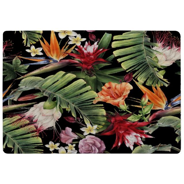 Benjamin Tate Design Tropical Flowers & Plant Leaves Rug in Natural - Size: Large - image 1