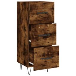 Berkfield Home Sideboard Smoked Oak 34.5x34x90 cm Engineered Wood in Brown - thumbnail 5