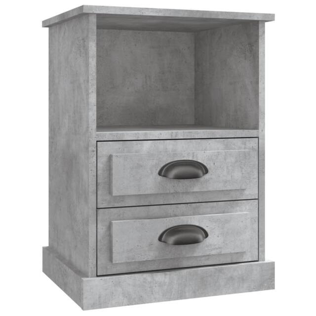Berkfield Home Bedside Cabinet Concrete Grey 43x36x60 cm - Size: 43 x 36 x 60 cm - image 1