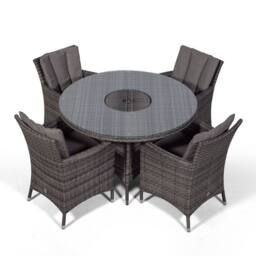 Thats Furniture Savannah Round 4 Seater Patio Dining Set with Ice Bucket Drinks Cooler in Grey - thumbnail 6