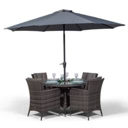 Thats Furniture Savannah Round 4 Seater Patio Dining Set with Ice Bucket Drinks Cooler in Grey - thumbnail 5