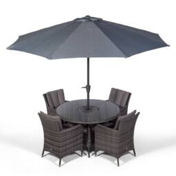 Thats Furniture Savannah Round 4 Seater Patio Dining Set with Ice Bucket Drinks Cooler in Grey - thumbnail 4