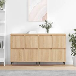 Berkfield Home Sideboards 2 pcs Sonoma Oak Engineered Wood in Light Brown - thumbnail 2