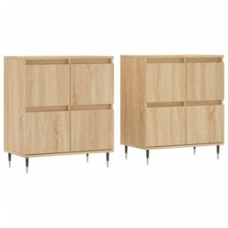 Berkfield Home Sideboards 2 pcs Sonoma Oak Engineered Wood in Light Brown - thumbnail 1