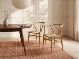 Vente-unique Set Of 2 Teak & Wicker Chairs - Natural - POGIANA in Light Oak - thumbnail 3