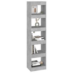 Berkfield Home Classic Book Cabinet/Room Divider Concrete Grey 40x30x166 cm - Size: 40 x 30 x 166 cm - thumbnail 5