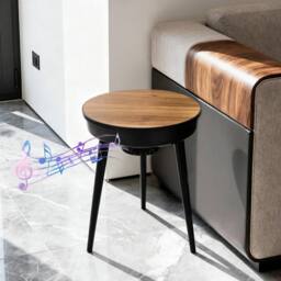 Kelvenix Round Side Table Walnut & Black in Brown - Size: 0.6m2 - thumbnail 5