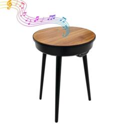 Kelvenix Round Side Table Walnut & Black in Brown - Size: 0.6m2
