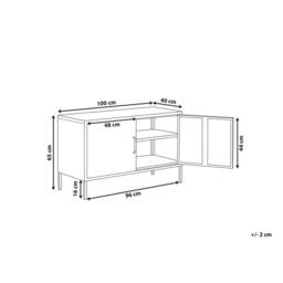 Wyld and Coco Red Steel 2-Door Industrial Sideboard for Home Office Storage - thumbnail 3