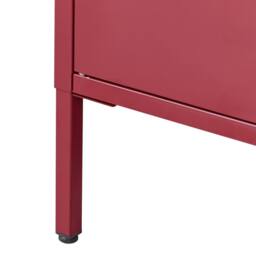 Wyld and Coco Red Steel 2-Door Industrial Sideboard for Home Office Storage - thumbnail 7
