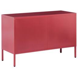 Wyld and Coco Red Steel 2-Door Industrial Sideboard for Home Office Storage - thumbnail 6