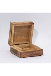 KDMD Mushroom Design Maroon & Teal Square Storage Box 13.5cm in Brown - thumbnail 2