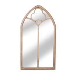 Primrose Wooden Gothic Glass Garden Mirror 3ft 7in x 2ft in Silver - thumbnail 2