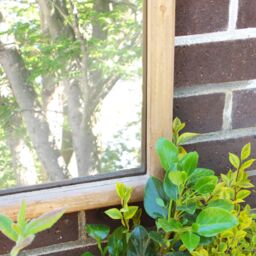 Primrose Wooden Gothic Glass Garden Mirror 3ft 7in x 2ft in Silver - thumbnail 3