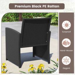 Costway 4PCS Patio Rattan Conversation Set Wicker Furniture Set W/Cushions in Grey - thumbnail 6