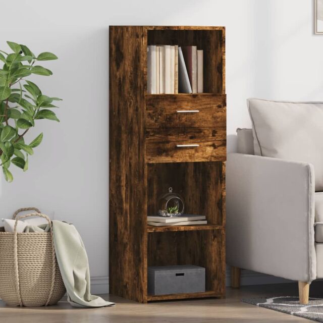 Berkfield Home Highboard Smoked Oak 40x42.5x124 cm Engineered Wood in Brown - image 1