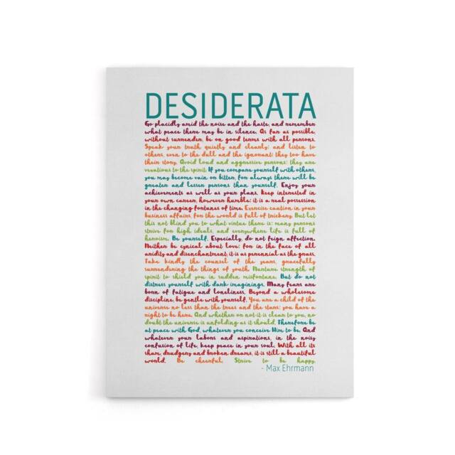 "Artery8 Desiderata Poem Quote Rainbow Canvas Wall Art Print - Size: W18"" x H24""" - image 1