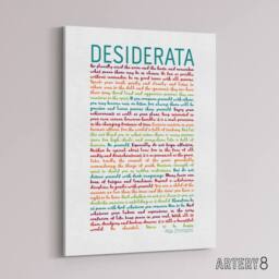 "Artery8 Desiderata Poem Quote Rainbow Canvas Wall Art Print - Size: W18"" x H24""" - thumbnail 2
