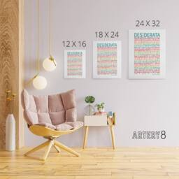 "Artery8 Desiderata Poem Quote Rainbow Canvas Wall Art Print - Size: W18"" x H24""" - thumbnail 4