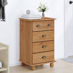 Berkfield Home Chest of Drawers 'ASKIM'Honey Brown 45.8x40x79 cm Solid Wood Pine - thumbnail 4