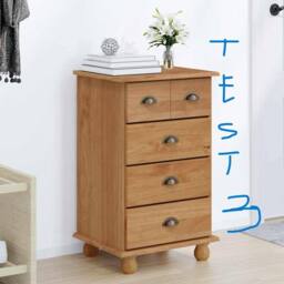Berkfield Home Chest of Drawers 'ASKIM'Honey Brown 45.8x40x79 cm Solid Wood Pine - thumbnail 2