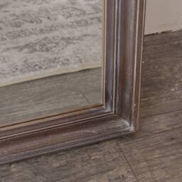 Melody Maison Slim Arched Washed Wooden Framed Leaner Mirror - 50cm X 140cm in Brown - Size: 50 cm X 140 cm - thumbnail 4