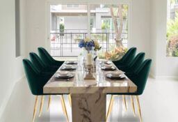 Hygrad Built to Survive Set of 2 Velvet Dining Chair Padded Seat Gold Legs Kitchen Home Office Lounge Chair in Green - thumbnail 2